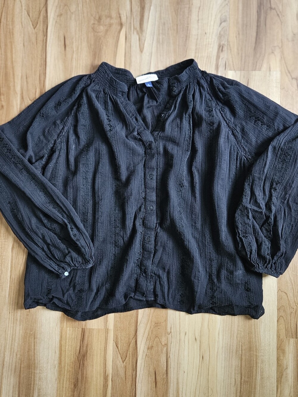 Black Peasant Blouse